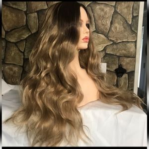 Human hair blend dusty blonde wig.